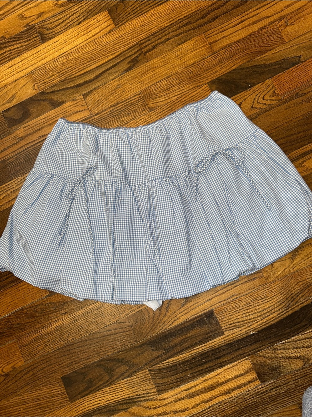 Jacquie the Label, light blue Gingham Circle Skirt with bloomers